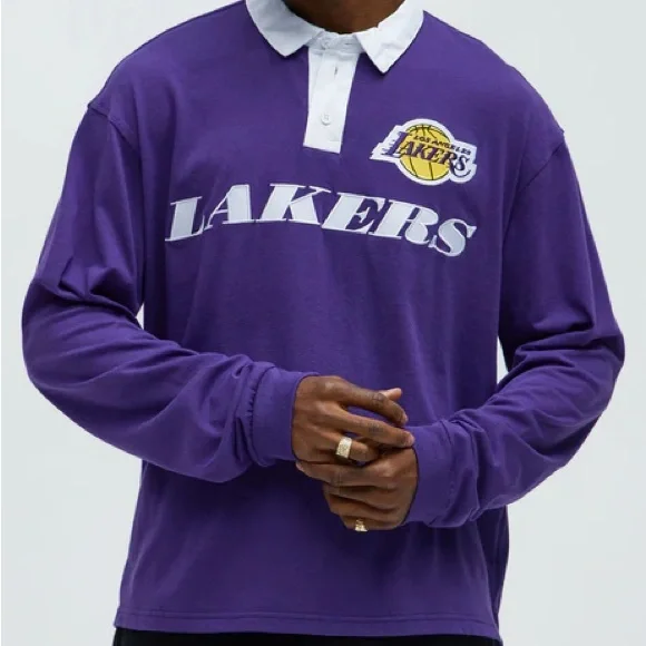 ❌SOLD❌ Lakers NWT! Flanker Long Sleeve Polo - Purple - Picture 1 of 2